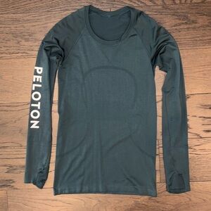 Lululemon & Peleton, Swiftly Tech long sleeved, hip length, size 6, teal